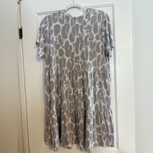 Gray Leopard Print Dress